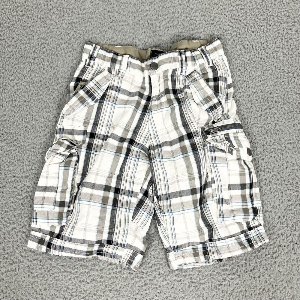 Alpha Industries Cargo Shorts Mens 32 White Plaid Cotton Utility‎